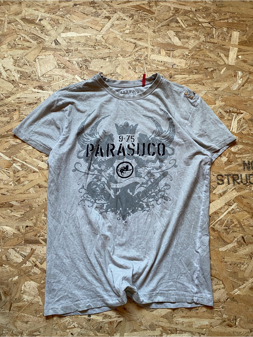 Parasuco Y2K Men's Graphic Crewneck T-Shirt in Light Gray